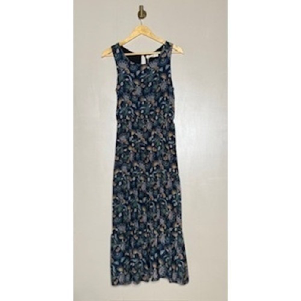 Romantic Western Boho Maxi Dress Small Italian Silk Blend Floral